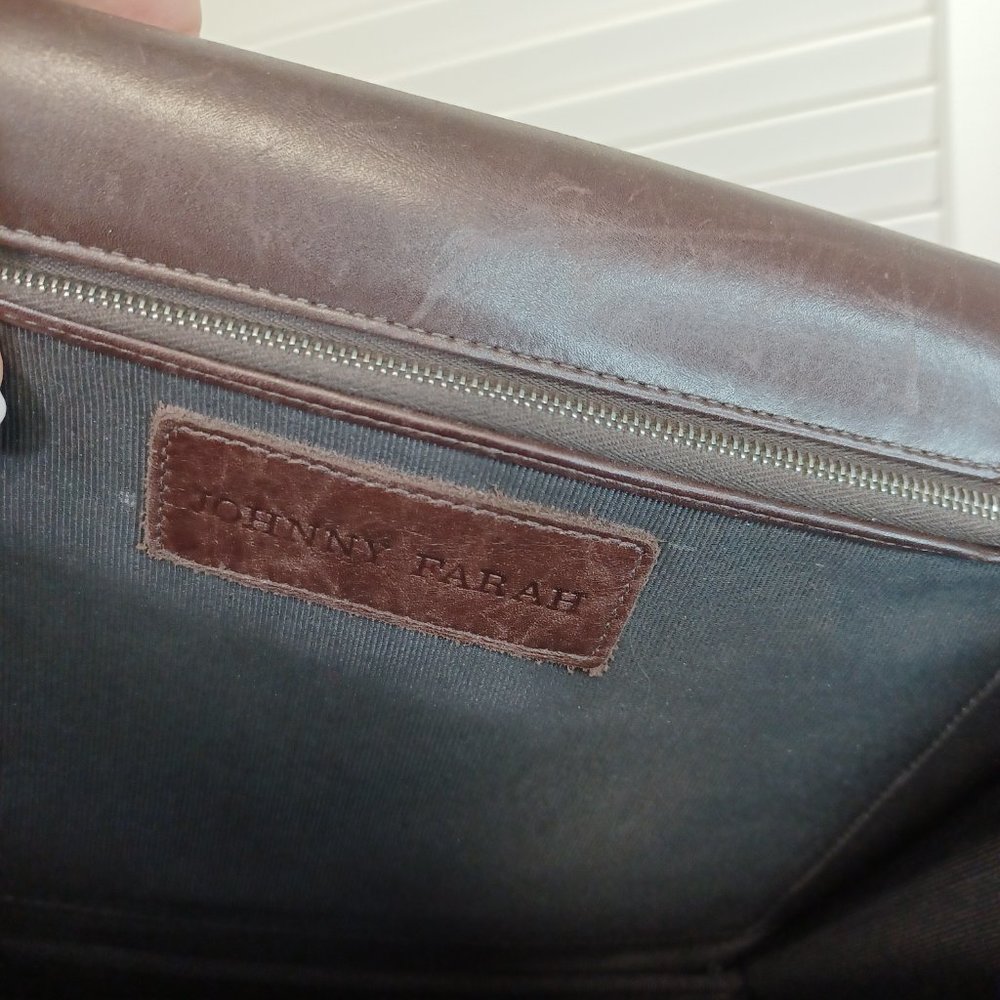 Johnny Farah Vintage Brown Leather Shoulder Bag - Picture 4 of 13